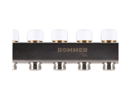 ROMMER RMS-1201-000007 ROMMER Коллектор из нержавеющей стали с расходомерами, с клапаном вып. воздуха и сливом 7 вых.