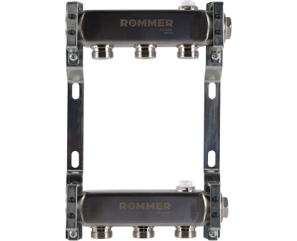 ROMMER RMS-4401-000003 ROMMER Коллектор из нержавеющей стали для радиаторной разводки 3 вых.