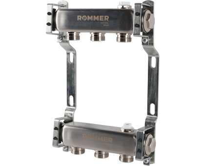 ROMMER RMS-4401-000003 ROMMER Коллектор из нержавеющей стали для радиаторной разводки 3 вых.