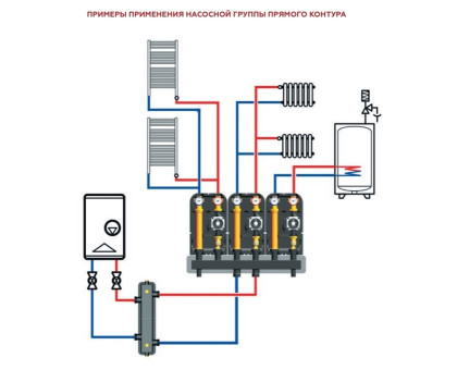 RDG-1001-002501 Насосная группа Rommer с прямым контуром 1 без насоса