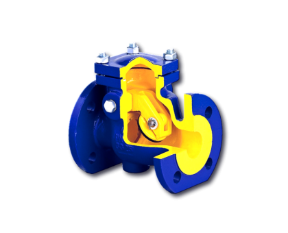 Клапан обратный поворотный чугун 302A Ду 50 Ру16 фл Zetkama 302A-050-C-01