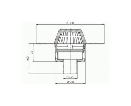 Кровельная воронка Hutterer & Lechner, вертикальный выпуск, с ПП-фланцем, DN 75