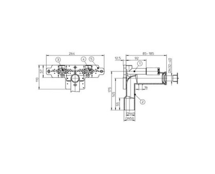 Монтажное колено Hutterer & Lechner (состав: HL 44, HL42.B, 42.R, HL 34, HL 0405.3E - 2 шт.), DN 40/50