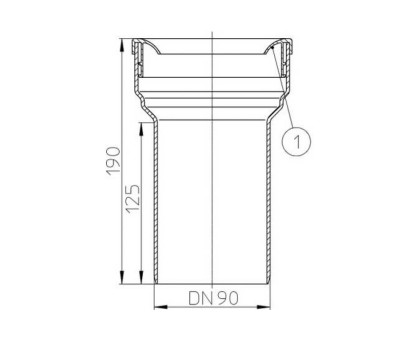 Отводящий штуцер Hutterer & Lechner для унитазов с губчатой прокладкой, DN 90