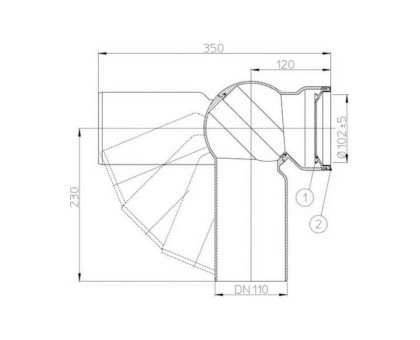 Шарнирный патрубок Hutterer & Lechner для унитаза, DN 110