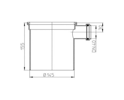 Удлинитель Hutterer & Lechner для HL350 с боковым отводом, DN 40