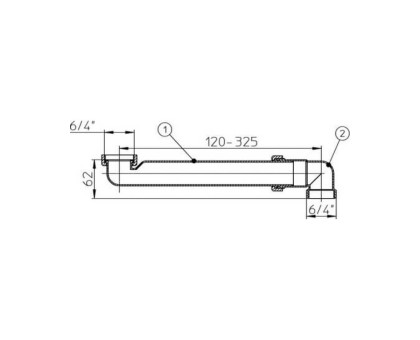 Угловой патрубок Hutterer & Lechner с отводами 6/4", DN 40