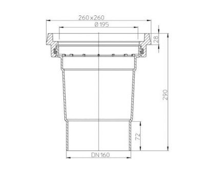 Корпус Hutterer & Lechner Perfekt для трапа HL 606.1/5 из ПП, DN 160 (цена по запросу)