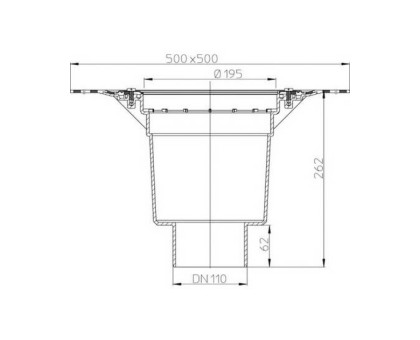 Корпус Hutterer & Lechner Perfekt для трапа HL 616H/1 из ПП, вертикальный выпуск, с полимербитумным полотном, DN 110