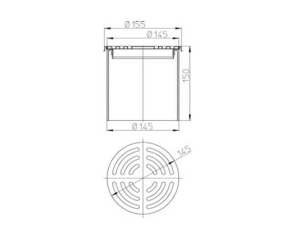 Надставной элемент Hutterer & Lechner с круглой решёткой из нержавеющей стали, DN 145