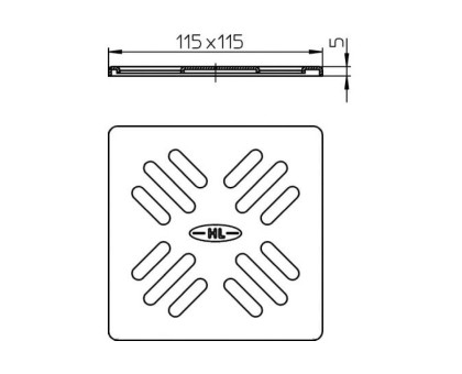 Решетка Hutterer & Lechner, KLIK-KLAK, из нержавеющей стали (Россия), 115x115 мм