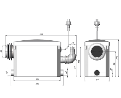 Канализационная установка UNIPUMP SANIVORT 405 M