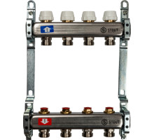 Коллектор из нержавеющей стали Stout без расходомеров 4 вых.