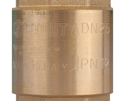 Клапан обратный пружинный муфтовый с пластиковым седлом 1" Stout (SVC-0012-000025)